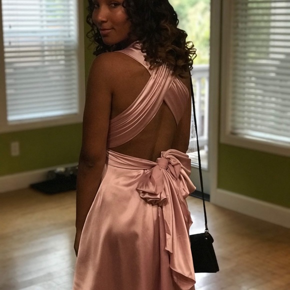 Pink satin dress - Picture 3 of 4